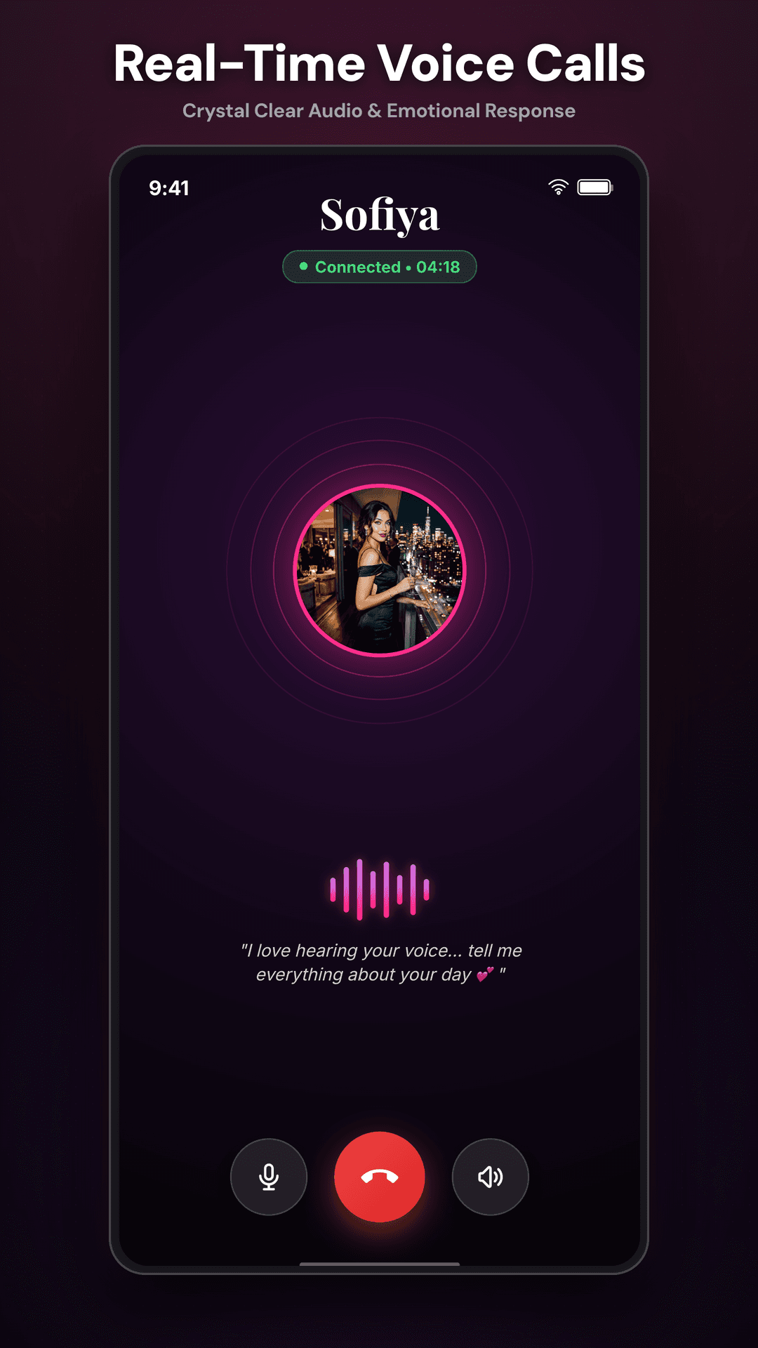 Friendship real-time AI voice calling screen